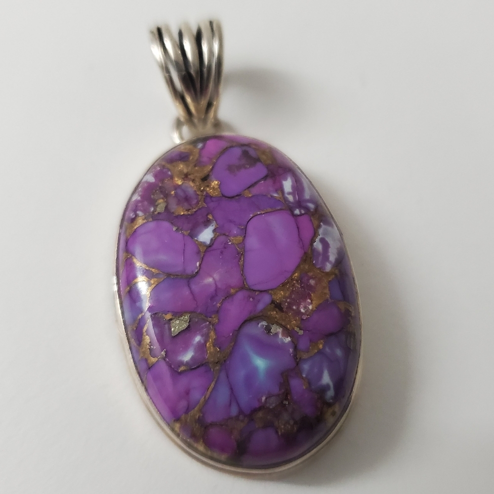 Sterling Silver 925 Sugilite Turquoise Pendant